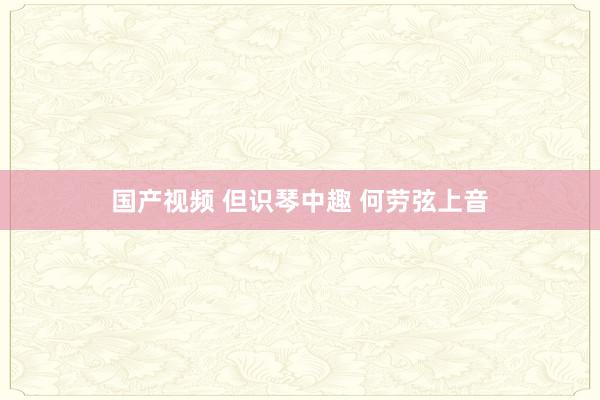 国产视频 但识琴中趣 何劳弦上音