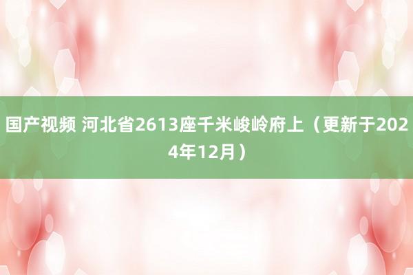 国产视频 河北省2613座千米峻岭府上（更新于2024年12月）