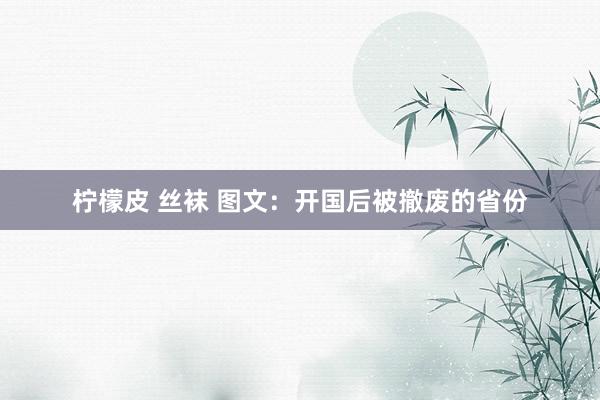 柠檬皮 丝袜 图文：开国后被撤废的省份